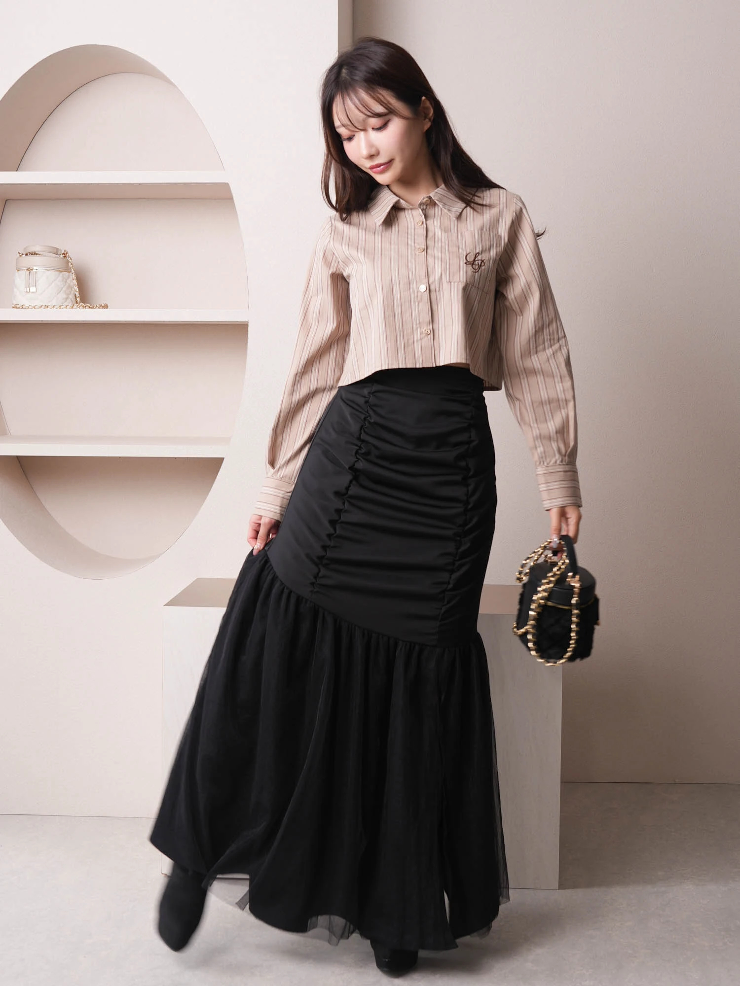 LIP SERVICE（リップサービス）｜ ネクタイSETクロップドシャツ