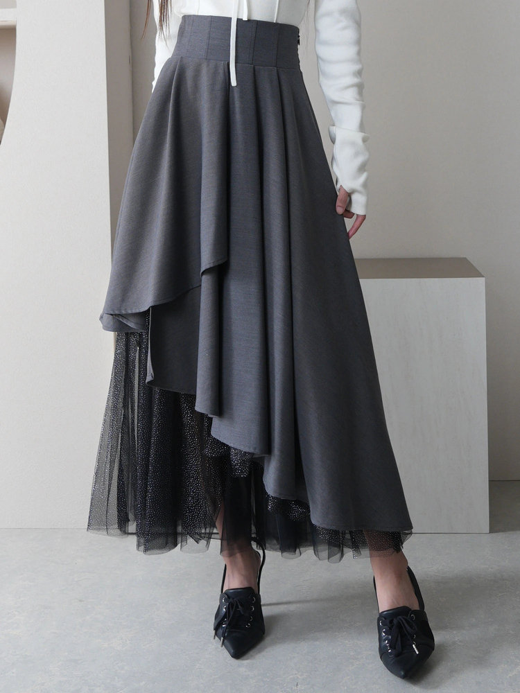 CHANEL３８フレアスカート ブラックホワイト リボン付き CHANEL38フレアスカート ブラックホワイト リボン付き バックリボン