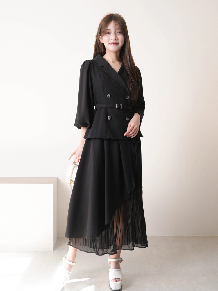 LIP SERVICE(リップサービス) |ジャケットプリーツロングワンピース