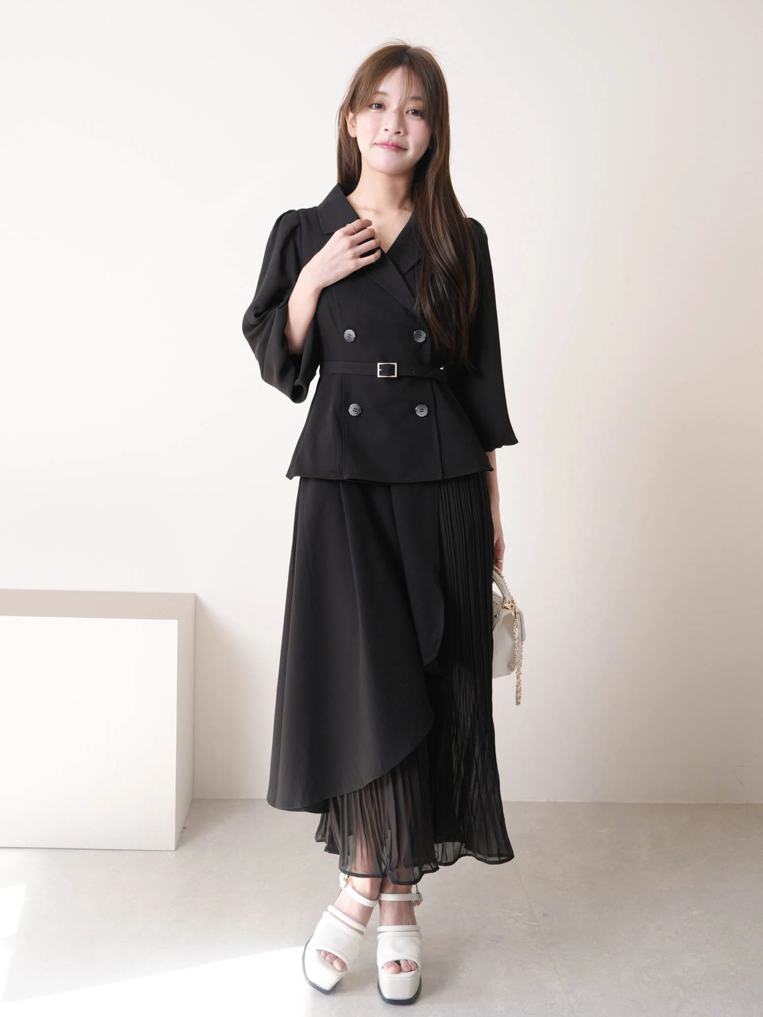 LIP SERVICE（リップサービス）｜ ジャケットプリーツロングワンピース