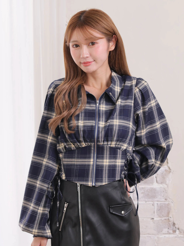 LIP SERVICE(リップサービス) |サイドスピンドルコンパクトチェックシャツ