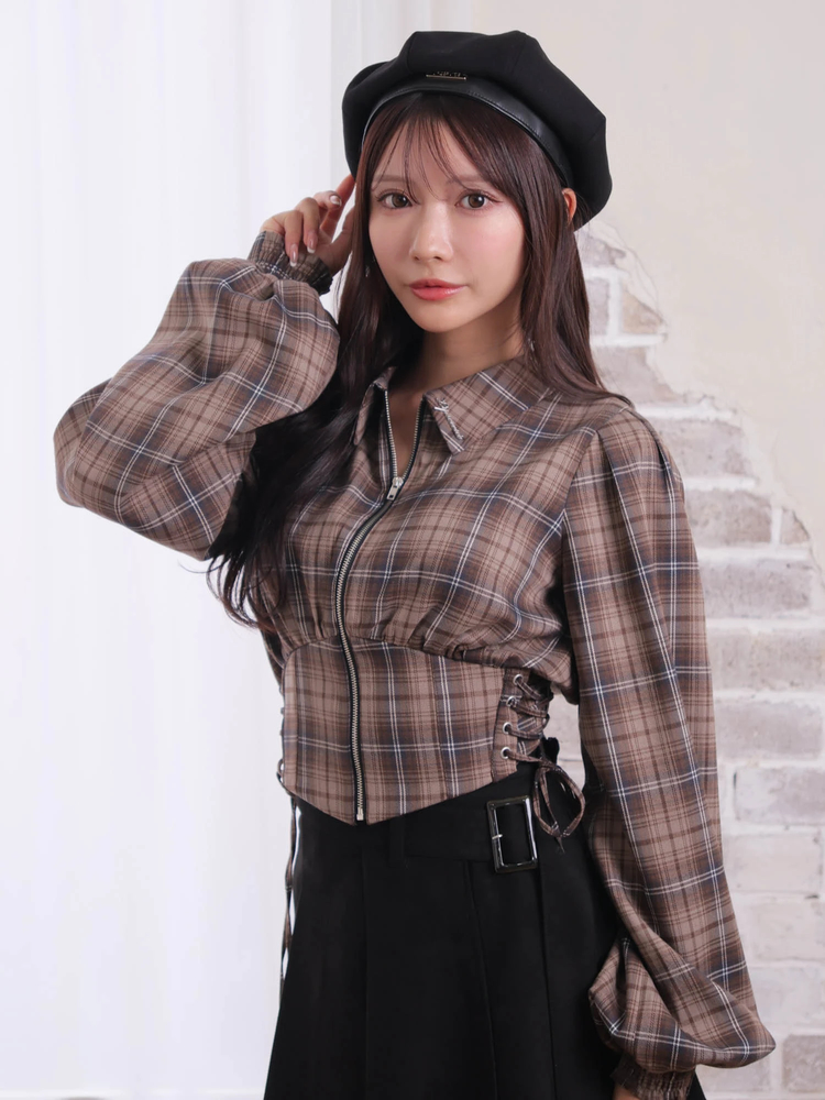 LIP SERVICE(リップサービス) |サイドスピンドルコンパクトチェックシャツ