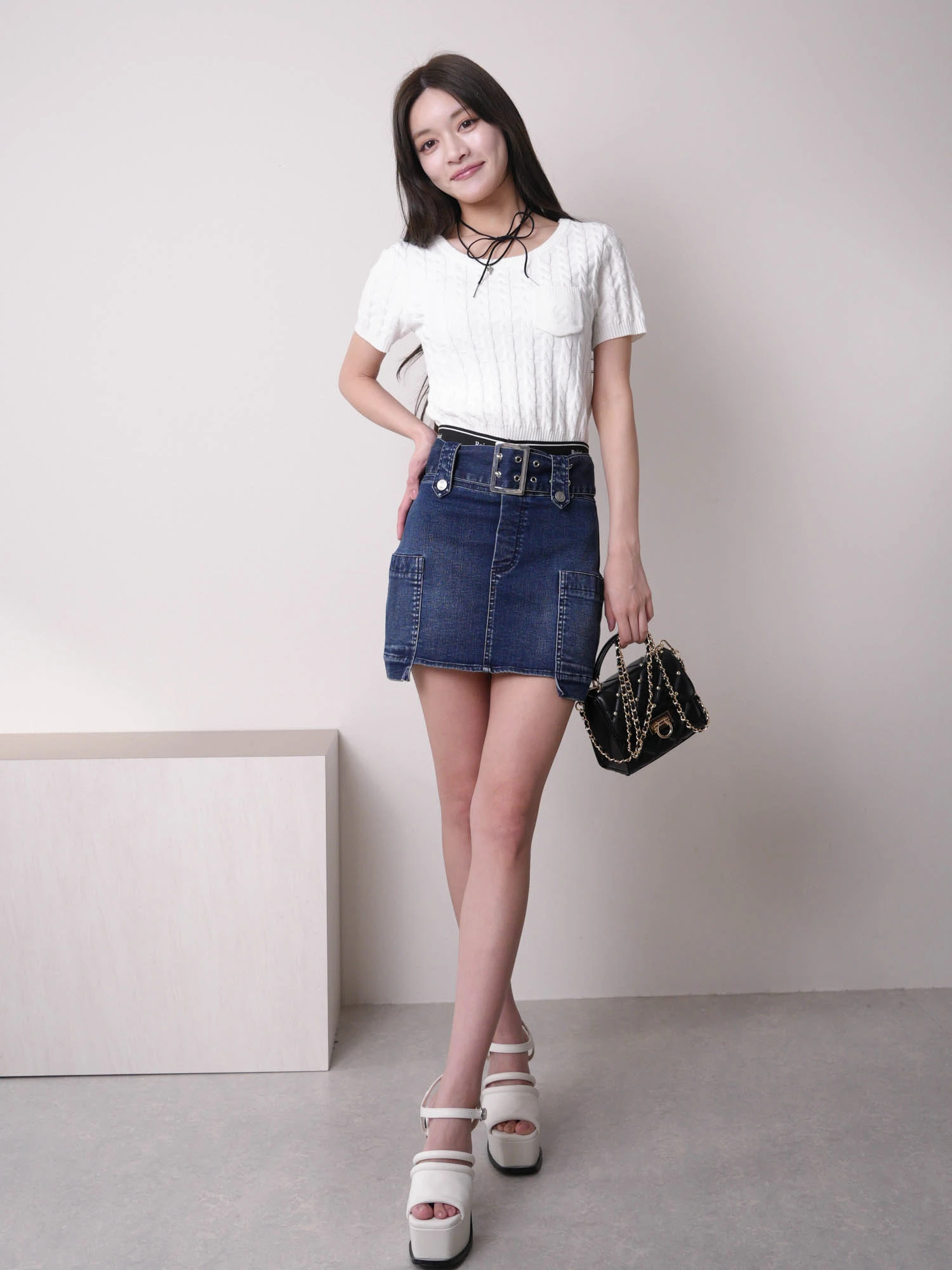 シャネル　デニム　ボックススカート　美品 CHANEL - 【新品未使用】シャネル 24P 大人気 新作 デニム ミニ