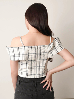 LIP SERVICE(リップサービス) |ツイードリボンオフショルトップス