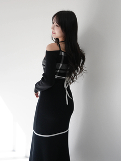 LIP SERVICE(リップサービス) |チェックジャガードオフショルマーメイドワンピース