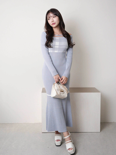 LIP SERVICE(リップサービス) |チェックジャガードオフショルマーメイドワンピース