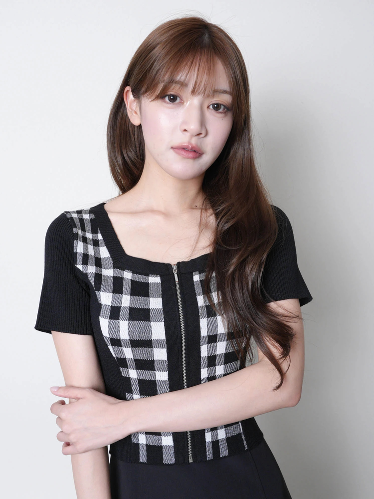 【限定品】 LIP SERVICE（リップサービス）｜ フロントZIPチェック トップス