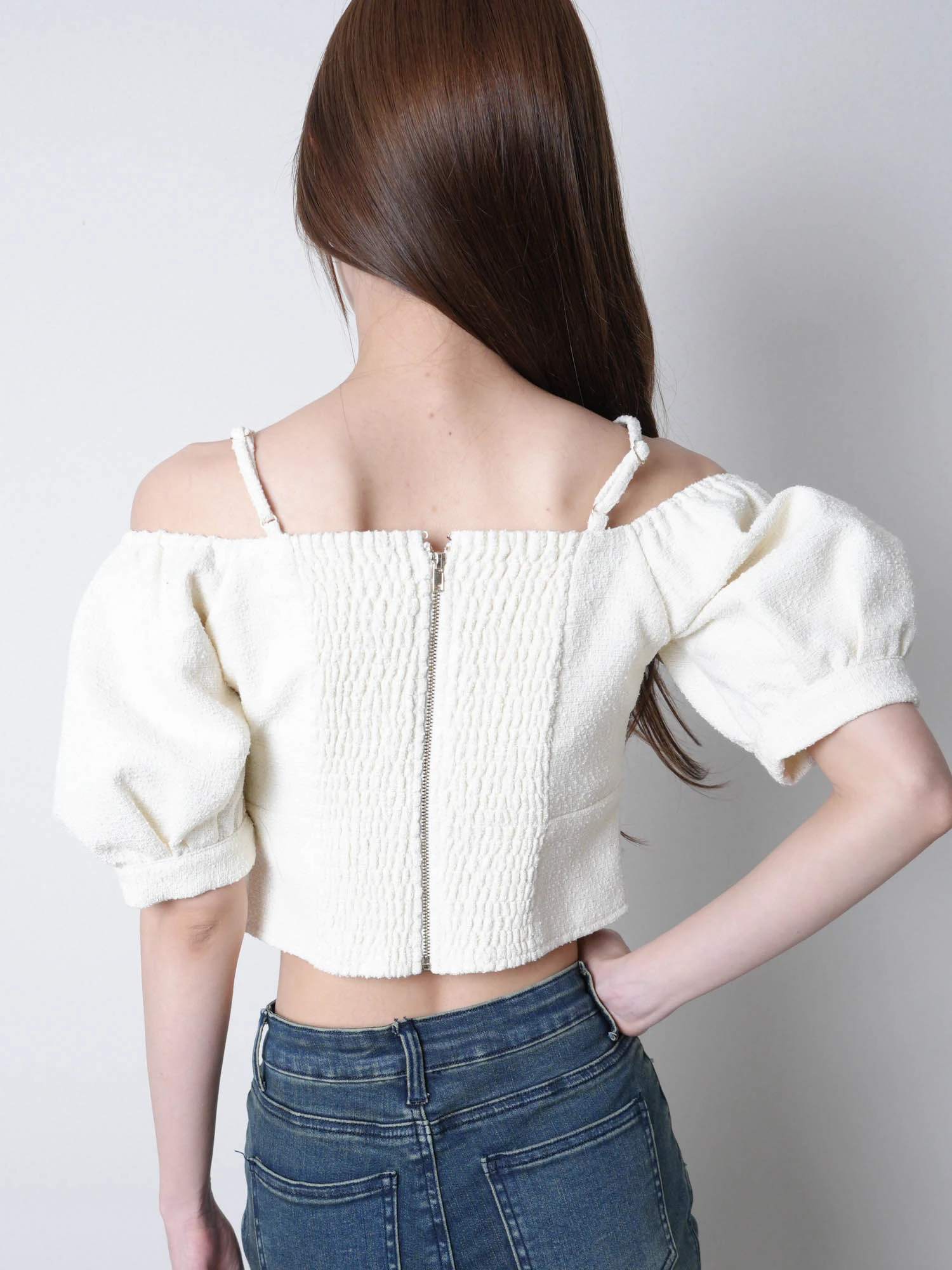 LIP SERVICE（リップサービス）｜ ツイードオフショルトップス