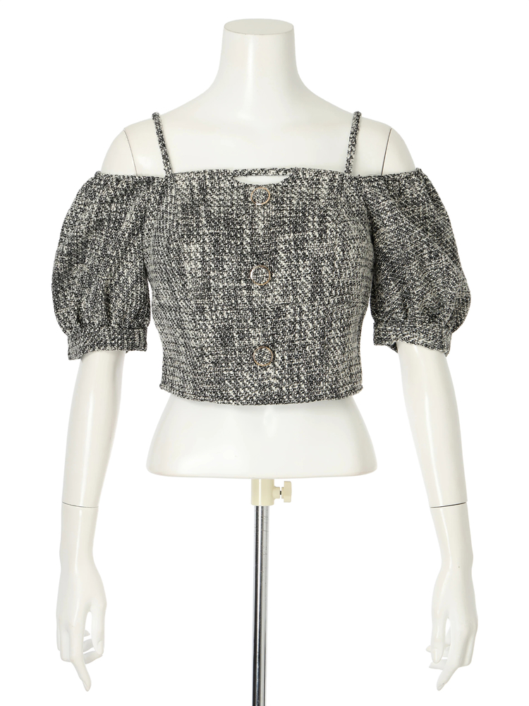 LIP SERVICE（リップサービス）｜ ツイードオフショルトップス