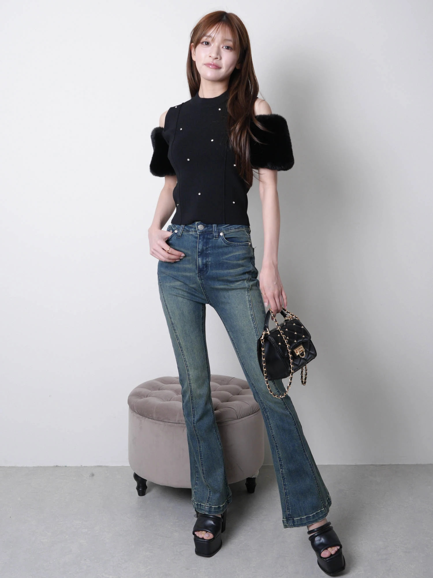 LIP SERVICE（リップサービス）｜ シェーディングラインフレアデニム