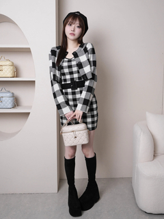 LIP SERVICE(リップサービス) |レトロチェックアンサンブルニットワンピース