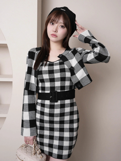 LIP SERVICE(リップサービス) |レトロチェックアンサンブルニットワンピース