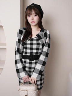 LIP SERVICE(リップサービス) |レトロチェックアンサンブルニットワンピース