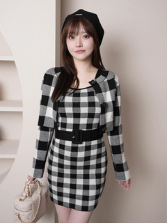 LIP SERVICE(リップサービス) |レトロチェックアンサンブルニットワンピース