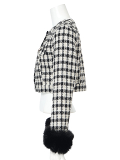 LIP SERVICE(リップサービス) |ファースリーブツイードクロップドジャケット