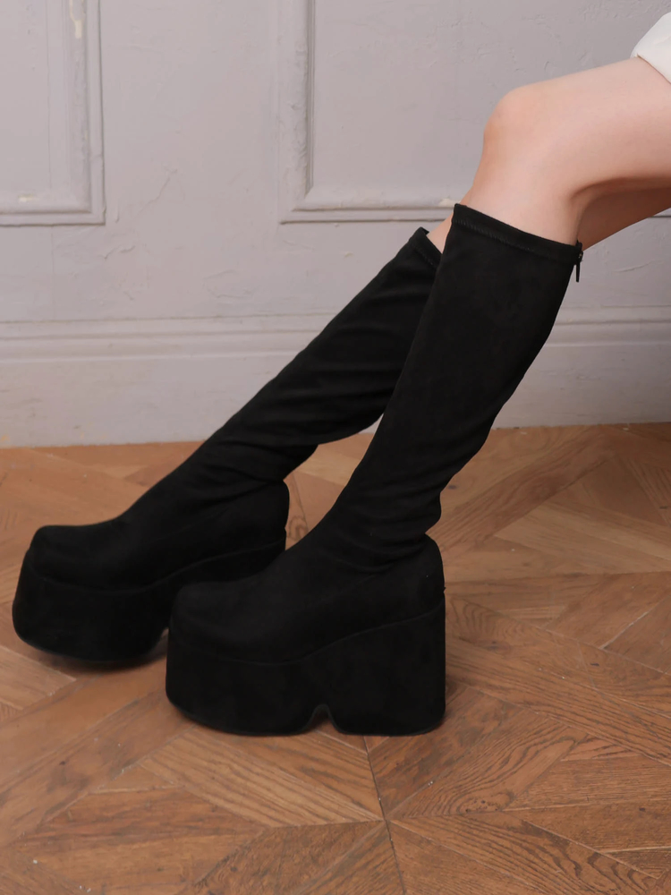 LIP SERVICE(リップサービス) |プラットフォームスクエアミドルブーツ