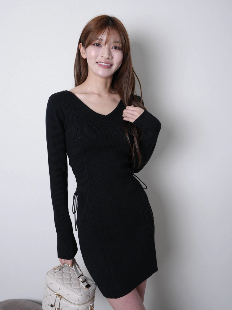 LIP SERVICE(リップサービス) |サイドレーススピンドルニットワンピース