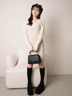 LIP SERVICE(リップサービス) |サイドレーススピンドルニットワンピース