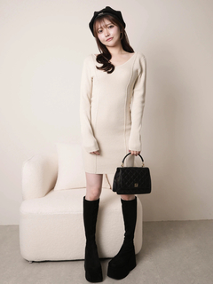 LIP SERVICE(リップサービス) |サイドレーススピンドルニットワンピース