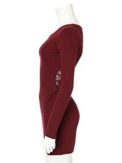 LIP SERVICE(リップサービス) |サイドレーススピンドルニットワンピース