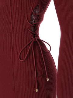 LIP SERVICE(リップサービス) |サイドレーススピンドルニットワンピース