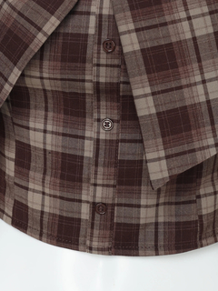 LIP SERVICE(リップサービス) |オフショルリボンチェックシャツトップス