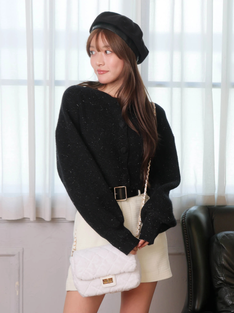 LIP SERVICE(リップサービス) |Fluffyラメニットカーディガン