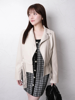 LIP SERVICE(リップサービス) |2wayコンパクトペプラムライダースジャケット