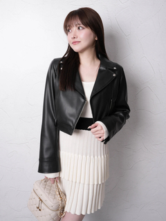 LIP SERVICE(リップサービス) |2wayコンパクトペプラムライダースジャケット