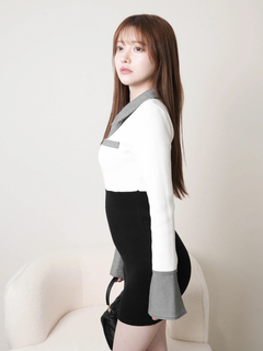 LIP SERVICE(リップサービス) |ダブルカラークラシカルニットワンピース