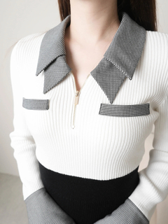 LIP SERVICE(リップサービス) |ダブルカラークラシカルニットワンピース