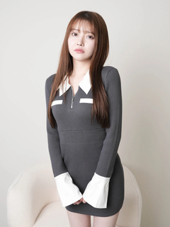 LIP SERVICE(リップサービス) |ダブルカラークラシカルニットワンピース