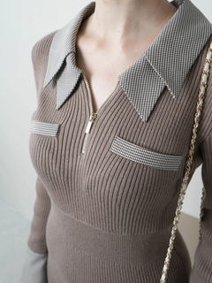 LIP SERVICE(リップサービス) |ダブルカラークラシカルニットワンピース