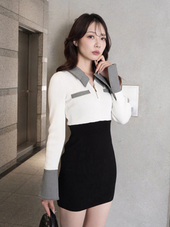 LIP SERVICE(リップサービス) |ダブルカラークラシカルニットワンピース