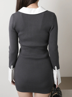 LIP SERVICE(リップサービス) |ダブルカラークラシカルニットワンピース