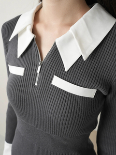 LIP SERVICE(リップサービス) |ダブルカラークラシカルニットワンピース