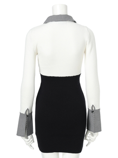 LIP SERVICE(リップサービス) |ダブルカラークラシカルニットワンピース