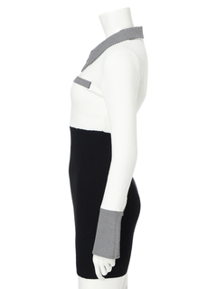 LIP SERVICE(リップサービス) |ダブルカラークラシカルニットワンピース