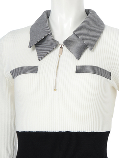 LIP SERVICE(リップサービス) |ダブルカラークラシカルニットワンピース