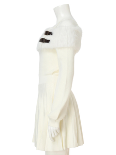 LIP SERVICE(リップサービス) |フェザーオフショルプリーツニットワンピース