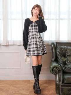 LIP SERVICE(リップサービス) |【形が選べる】フェザーチェックアンサンブルワンピース