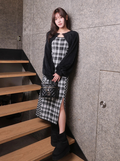 LIP SERVICE(リップサービス) |フェザーチェックアンサンブルロングワンピース(WEB限定)