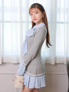 LIP SERVICE(リップサービス) |シャツドッキングプリーツワンピース