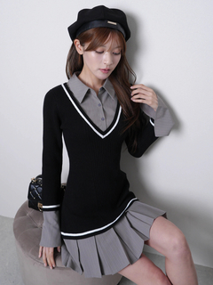 LIP SERVICE(リップサービス) |シャツドッキングプリーツワンピース