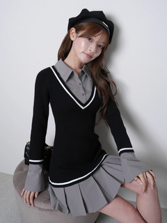 LIP SERVICE(リップサービス) |シャツドッキングプリーツワンピース