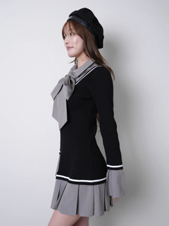 LIP SERVICE(リップサービス) |シャツドッキングプリーツワンピース