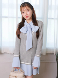 LIP SERVICE(リップサービス) |シャツドッキングプリーツワンピース