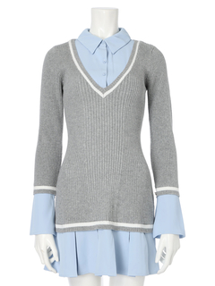 LIP SERVICE(リップサービス) |シャツドッキングプリーツワンピース