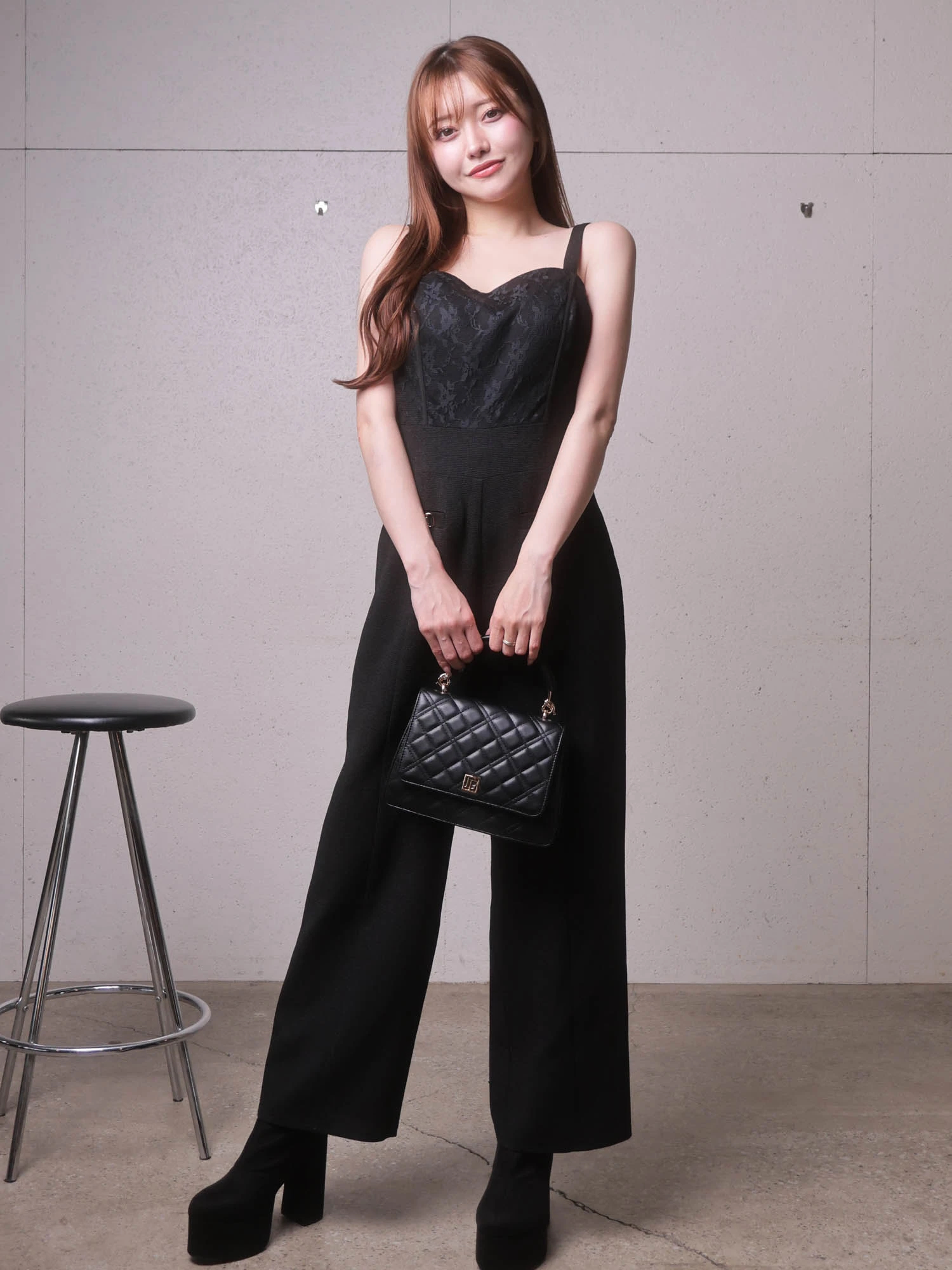 美品　lips リップス　ロングシザー　限定商品 LIP SERVICE（リップサービス）｜ レースツイードロンパース アイテム