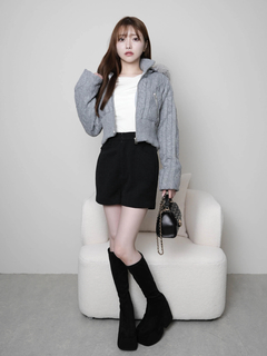 LIP SERVICE(リップサービス) |ウォームケーブルニット中綿ジャケット